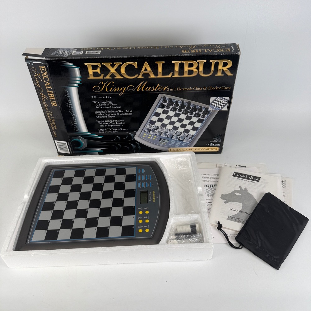 Excalibur KingMaster 2-in-1 Electronic Chess & Checker Game Model 911E Boxed